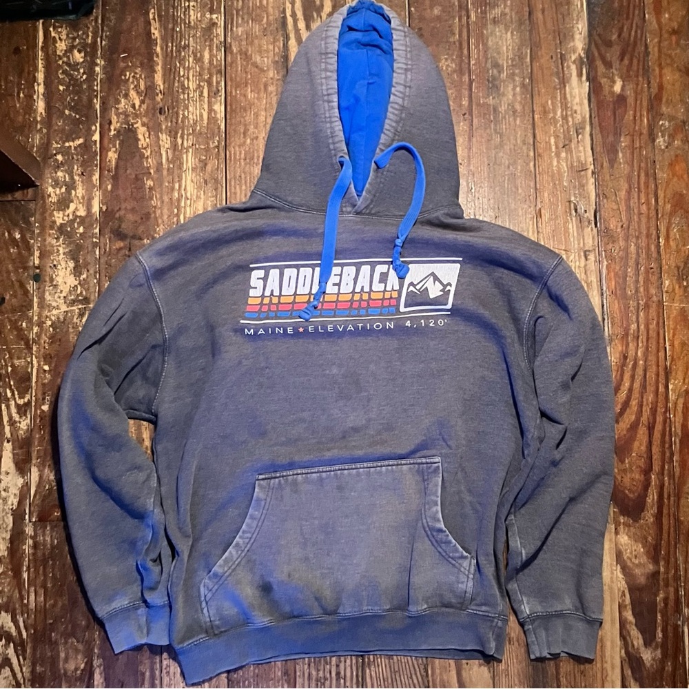 Saddleback Gray Hoodie with Blue Lining